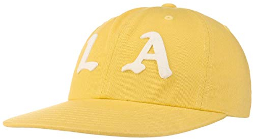 HUF Cities Strapback Cap Flat Brim Flatbrim Basecap Baseballcap Kappe Mütze Baumwollcap (One Size - gelb)