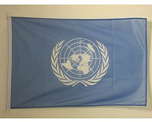 AZ FLAG Bandiera Navale Onu 45x30cm - Bandiera Maritima Organizzazione Delle Nazioni Unite 30 x 45 cm speciale Nautismo, Padiglione Nautico