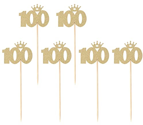BESTOYARD 100 Gold Cake Topper Baby 100 Tage Feier 100. Geburtstag oder Jubiläum Party Dekoration Party Supplies 10ST
