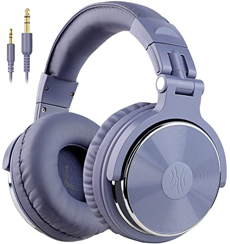 OneOdio Pro10 Auriculares DJ con Cable, Estéreo de Mezcla y Monitor de Estudio, 50mm Controladores, 3.5 y 6.35mm Conector de Audio para PC AMP Grabación de Teléfono Piano Guitarra, Azul Claro