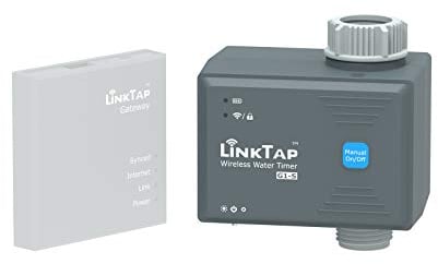 LinkTap G1S Computer per Irrigazione Intelligente - Richiede Gateway - Programmatore di Irrigazione con Smart App, Riconosce Le Condizioni Meteo, Accesso Remoto, 2 Anni di Durata della Batteria, IP66