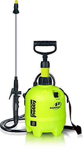 MAROLEX HOBBY5 – Pulverizador manual con bomba con lanza recta y correa – 4 bar Max – para jardinería – Capacidad 5 L