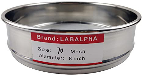 LABALPHA 70 Mesh Lab Sieves, 70 Mesh Test Sieve, 8'' Diameter, 304 Stainless Steel Wire Cloth (0.22mm)