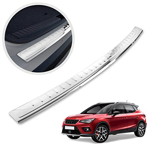 CHROMEMASTER | Ladekantenschutz Stoßstangenschutz | Kompatibel mit Seat Arona 2017- ; Edelstahl Poliert/Chrom; Unsere Lackschutzleiste Sichert den Heckstoßfänger vor Kratzern Und Beschädigung ab