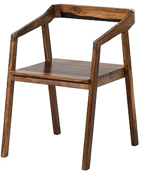 Massivmoebel24.de | Ancona Stuhl aus Massivholz #200 | aus Sheeshamholz - Dunkelbraun, lackiert | 45 x 51 x 76 cm | mit Rücken- und Armlehne | Holzstuhl Esszimmerstuhl