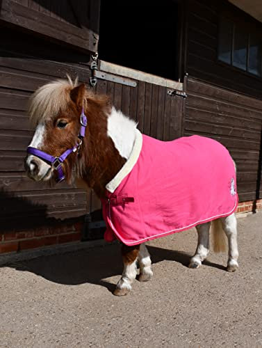 Rhinegold Einhorn-Teppich, Bestickt, Fleece, 3/6, Rosa