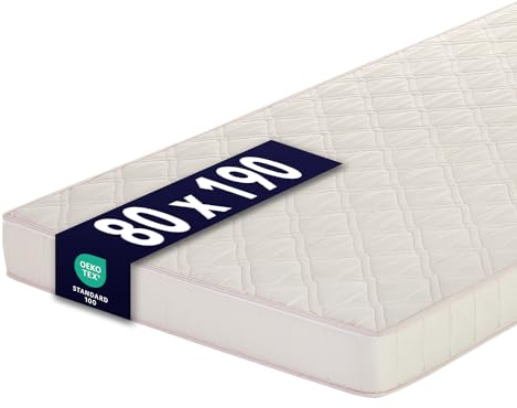 Ortho-Relax Kaltschaummatratze 80x190 cm, 7-Zonen Matratze 13 cm hoch, Härtegrad Medium-Fest, Komfortschaum Rollmatratze faltbar, Rückenschmerzen lindern, atmungsaktiv, 100 Nächte Probeschlafen