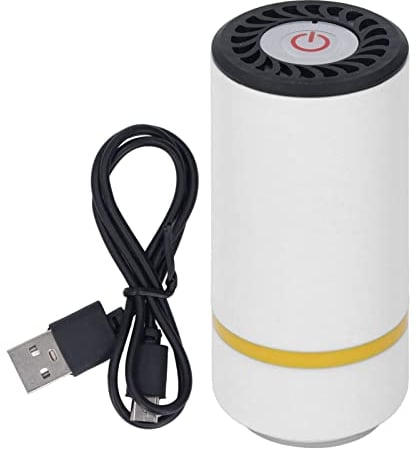 Uadme Máquina de Sellado Automático de Mano, Sellador al Vacío Eléctrico, Mini Sellador al Vacío Portátil, Máquina de Vacío de Alimentos Inalámbrica, con Batería para Cocina, Hogar(Blanco)