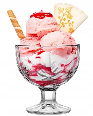 Topkapi 251.207 Eisbecher Dessertschale Sonia, ~300 ml, Cocktail Gläser, Ice Cream Sundae, 6 Stück aus Glas