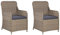 SECOLI 2X Gartenstuhl Rattansessel Outdoor 2er Set Outdoor Sessel Rattan Stuhl Gartenmöbel Stühle Sessel Balkon Stuhl Balkon-Braun-Mit Sitzkissen