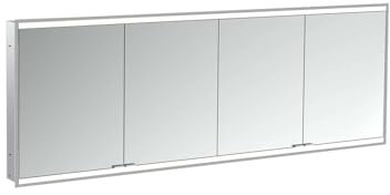 Emco Prime 2 Facelift Lichtspiegelschrank, 2000 mm, 4 Türen, Unterputzmodell, 9497, Farbe: Aluminium/Weiss
