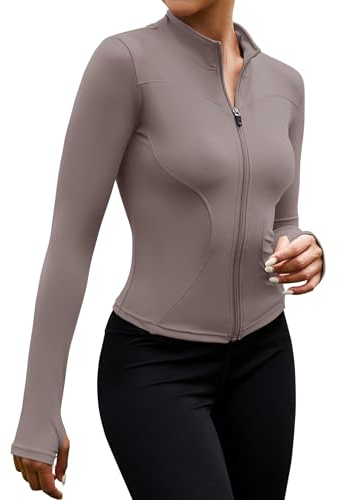EFFAN Sportjacke Damen Eng Laufshirt Sport Yoga Shirt Langarm Eng Running-Bekleidung Pilates Jacke Outfit Gym Oberteil Klamotten Running Laufjacke Haiyueyan M
