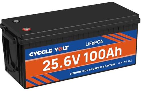 Batteria LiFePO4 24V 100Ah, Potenza Massima 2560Wh, CYCCLEVOLT Batteria al Litio da Ciclo Profondo con BMS di oltre 5000 cicli, Perfetta per RV, Motore Elettrico, Energetico Domestico e Off Grid