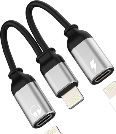 Adaptateur Lightning Casque Double Jack 2 en 1 pour iPhone 14 13 12 pour iPad AUXiliaire Câble Audio Chargeur Connecteur Certifié MFI pour Apple Accessoires Voiture Lighting Casque Microphone