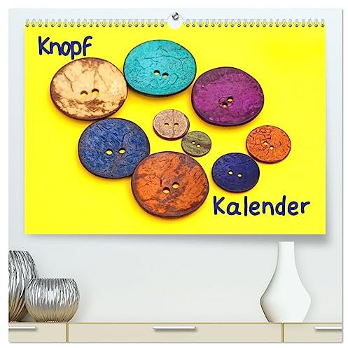 Knopfkalender (hochwertiger Premium Wandkalender 2025 DIN A2 quer), Kunstdruck in Hochglanz
