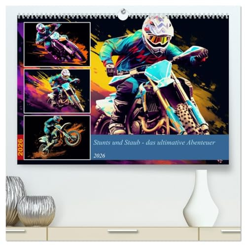 Stunts und Staub - das ultimative Abenteuer (hochwertiger Premium Wandkalender 2026 DIN A2 quer), Kunstdruck in Hochglanz: Motocross ist ein ... Rennen fahren. (CALVENDO Sport)