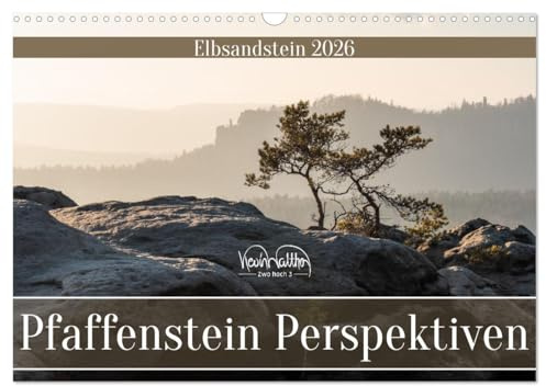 Pfaffenstein Perspektiven - Elbsandstein (Wandkalender 2026 DIN A3 quer), CALVENDO Monatskalender: Der Pfaffenstein von nah und fern. (CALVENDO Natur)