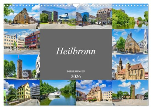 Heilbronn Impressionen (Wandkalender 2026 DIN A3 quer), CALVENDO Monatskalender: Eine Bilderreise durch das wunderschöne Heilbronn (CALVENDO Orte)