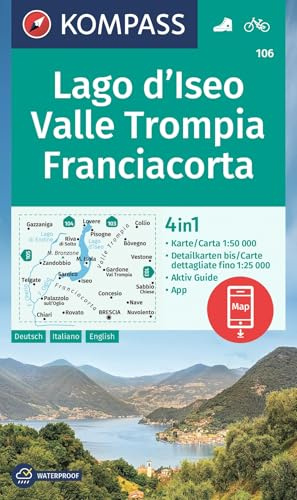 KOMPASS Wanderkarte 106 Lago d'Iseo, Valle Trompia, Franciacorta 1:50.000