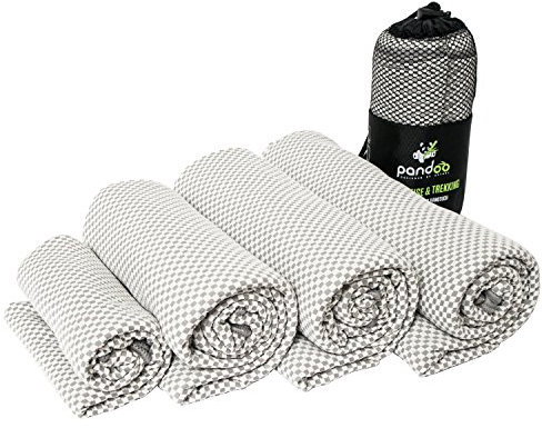 pandoo Bambus Reisehandtuch | Ultraleicht, extrem saugfähig, antibakteriell & schnelltrocknend | Besser als herkömmliche Mikrofaser Sport-, Reise-, Trekking- & Badetuch