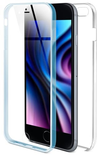 ONEFLOW Touch Case für iPhone 6s Plus / 6 Plus Hülle 360 Grad Komplett Schutz beidseitig, Handyhülle mit Displayschutz, TPU Schutzhülle durchsichtig vorne und hinten stoßfest, Blau