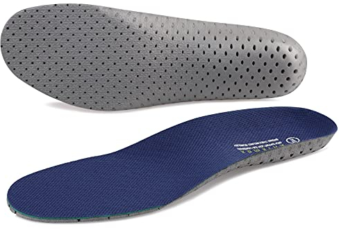 Knixmax Komfort Sport Einlegesohlen mit Atmungsaktiv & Stoßdämpfung für Alltag und Beruf - Sporteinlagen für Wandern, Laufen, Fitness Marineblau 44EU