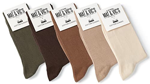 Mat And Vic's Chausettes, Confortables, Respirantes - Earth Colors - Lot de 5 paires 39-42
