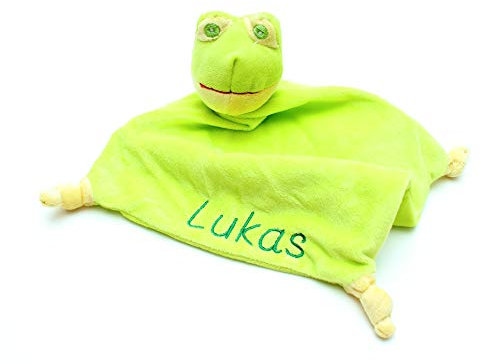 Schnuffeltuch Frosch mit Namen bestickt
