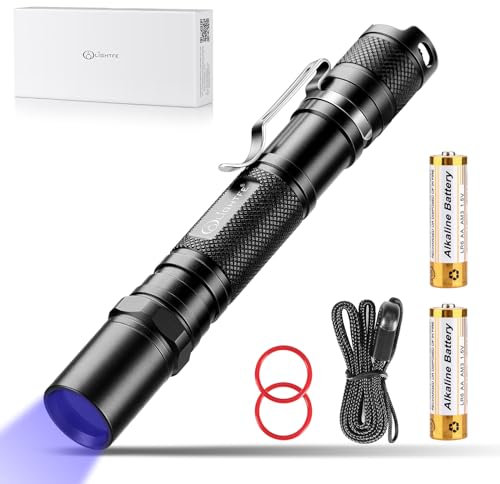 LIGHTFE Blacklight 395nm UV Flashlight UV301A-Plus with SSC UV LED, Pure Beam for UV Glue Curing Light, Rock and Mineral Fluorescent Glowing, Pet Urine Detector Light, AC Leak Detector