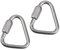 2 Stück Dreieck Karabiner aus 304 Edelstahl, Schraubkarabiner Schlüsselanhänger, Metall Karabinerhaken, Karabiner Clips für Outdoor Sport (8mm)