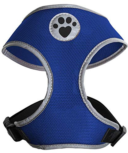 iGadgitz Home U7059 - Hundegeschirr, Welpengeschirr, Gassi Dog Harness reflektierenden Markierungen & sicherer Verschlussschnalle - Blau - Mittel