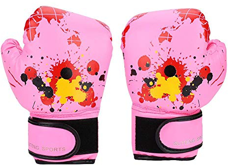 Gants de Boxe pour Enfants et Bébés - et Entraînement pour Garçons et Filles - Kids Fight Mitts (Rose)