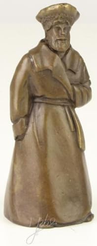 Casa Padrino Jugendstil Tischglocke Mann mit Hut Bronze/Gold 4 x 3,9 x H. 9,7 cm - Tischklingel Service Glocke - Hotel & Gastronomie Accessoires