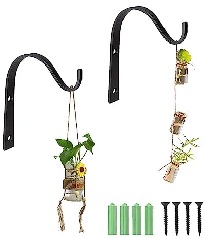 Lenxnmy Ganci da Parete per Pianta Porta pianta Appendere Parete Ganci Staffe per Appendere cestini/Vaso/Uccelli mangiatoie/Piante/Lanterne/Fiori/all’Esterno/Balconi/Giardino(4 inch)