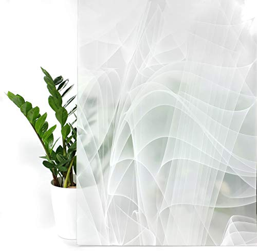 Fensterfolie statisch 45x150 cm | Sichtschutzfolie Fenster Milchglasfolie statisch haftend | Folie Fenster für Bad und Büro - Tageslicht genießen, Sichtschutz erhalten | Polarlicht