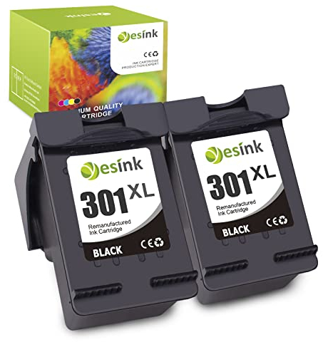 Tintenpatrone 301 wiederaufbereitet für HP 301xl Schwarz 301xl Tintenpatronen HP 301 Schwarz für HP Deskjet 1000 1050 3050 Envy 4500 5530 (2 Schwarz)