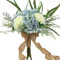 LESING Bouquet da sposa con rose artificiali, realizzato a mano, romantico, bouquet da sposa per damigella d'onore con fiori (bouquet, blu ortange)