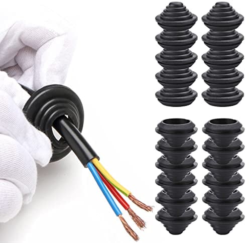 ZACUDA 20 Stück Gummitülle 25mm Kabeldurchführungen Tower Form Kabeldichtungen Dichtungen Kabelschutz Ring für Kabel, Draht, Stecker und Elektrische Box