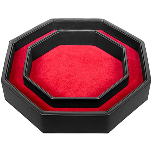 shibby Würfelbrett mit Würfel-Ablage für alle Tabletop Spiele - 23,5cm (rot) (ohne Deckel)