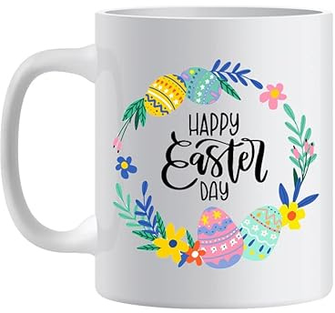 Easter Day Coffee Mug, Egg Decor, Easter Gift Ideas - Gift for Family Friends Present for Bunny Lovers (Design - 08)