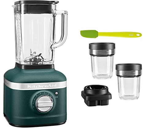 Kitchenaid Artisan Standmixer-Starter-Set K400 (5KSB4026EPP) - inkl. Mixbehälter-Set 200ml (5KSB2040BBB), Mini-Teigschaber