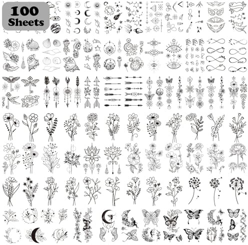Temporary Tattoos for Women Adult, Fake Tattoo 420 Mixed Styles