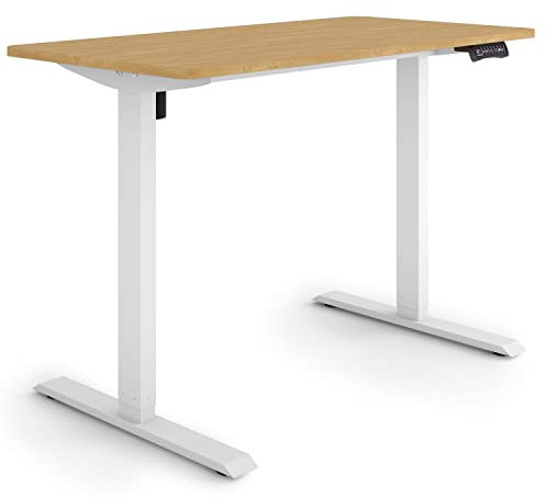 ESMART Germany ETX-121WBA 120x60cm Bambus Dekor Ergonomischer Steh-Sitz-Schreibtisch Stufenlos elektrisch höhenverstellbar 73,5-123,5cm 3x Memory Aktivitätserinnerung Soft-Start/Stopp Schnelle Montage