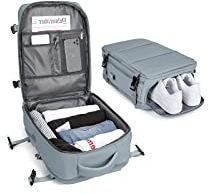 BJLFS Rucksack Handgepäck Flugzeug Ryanair Handgepäck Reiserucksack Damen Groß Laptop Rucksack Herren 14 zoll business wasserabweisend mit Laptopfach Handgepäck Tasche Carry on Luggage,Grau Blau