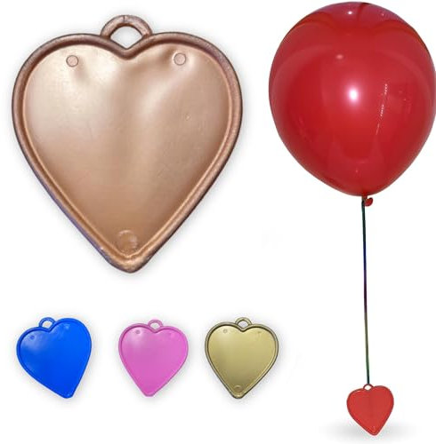 Godfather Heart Shaped Balloon Weight Plastic Balloons Weights Reusable Helium Balloon Weights for Parties Birthday Celebration Decoration (Rose Gold, Pack of 10)