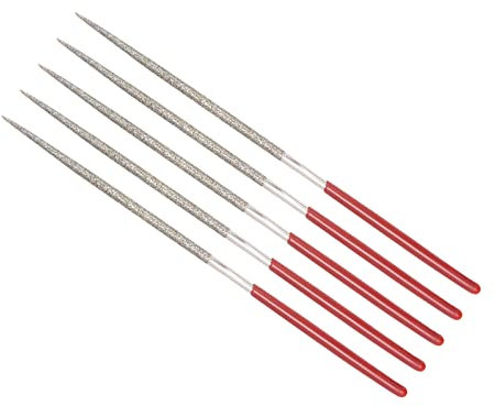 QUARKZMAN 5pz Lima per Aghi Tondi Diamantati 2mm x 100mm 150 Grana per Restauro Dettagli e Artigianato Lucidatura