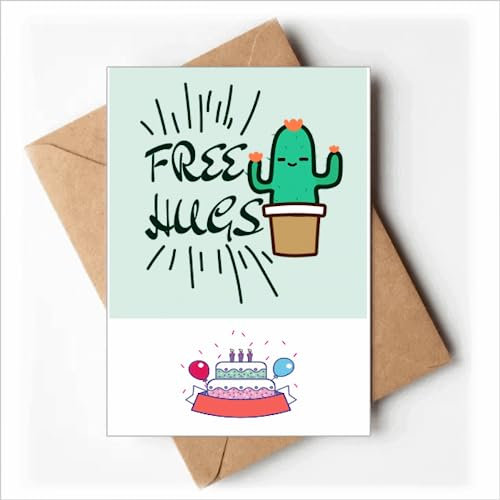 Kaktus umarmen Körper Stich Happy Birthday Grußkarten Umschläge Blanko