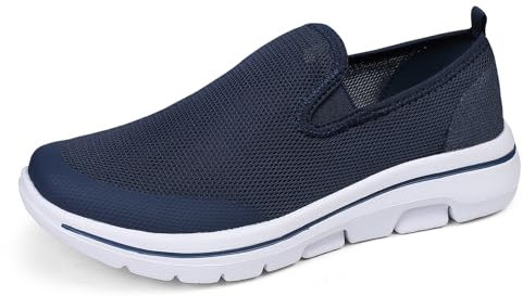 Meik Mangni Zapatillas Slip-On Mujer Zapatos de Deportivos Zapatos sin Cordones Hombre Moda Causal Sneakers,Azul,Tamaño:46 EU