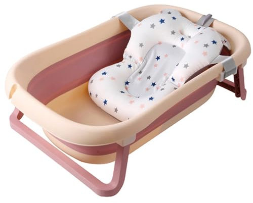 Baignoire pliable pour bébé avec tapis de bain, grande baignoire portable avec trou de drainage, baignoire pliante avec détection de température de l'eau