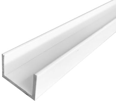 HOMEWELL - Profilé U aluminium, lg 1950mm (15 x 25 x 15 x 2 mm, Laqué Blanc)